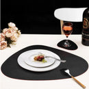 Axyaa Faux Leather Placemats Coasters Set - Round Oval Modern Kitchen Dining Table Mats