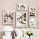 Axyaa French City Street Canvas Painting Nordic Wall Art Print for Home Decor