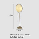Axyaa Chrome Metal LED Floor Lamp with White Acrylic Ball - Modern Home Decor