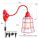 Axyaa Red LED Wall Lights: Industrial Vintage Bedroom Lamp for Hallway, Reading, and Bathroom