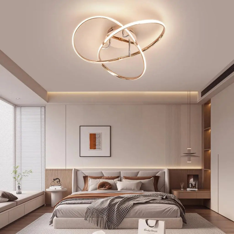 Axyaa Smart Home Modern LED Ceiling Lights: Living Room, Bedroom, Study Room, Black/Chrome/Gold