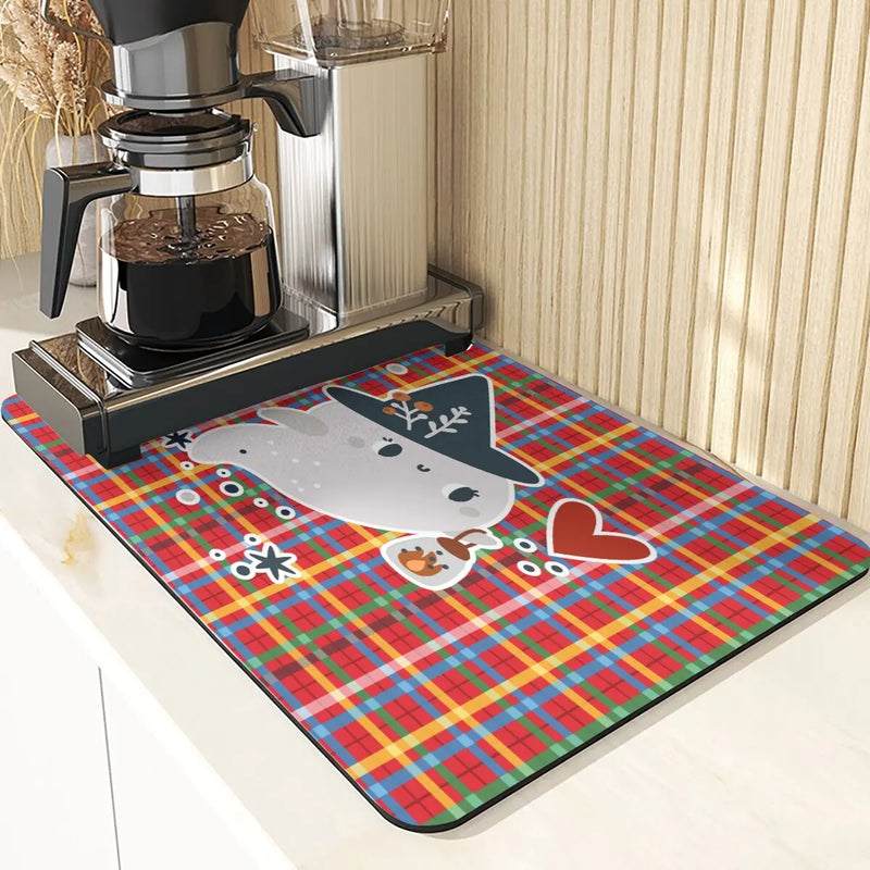 Axyaa Cute Ghost Pattern Coasters and Placemat Set