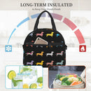 Dachshund Print Insulated Lunch Bag by Axyaa - Waterproof Thermal Tote with Adjustable Strap