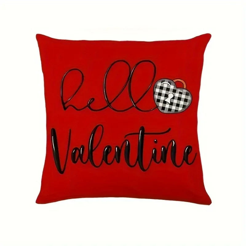 Axyaa Love Bow Buffalo Plaid Pillowcase - Home Sofa Cushion Cover & Gift