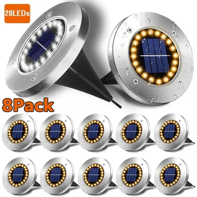 Axyaa Solar Disk Light  20LED Garden Decor Underground Spotlight