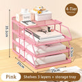 Axyaa Desk Organizer Stackable Tray - Black, 5-Tier File Holder for Office Paper Organization