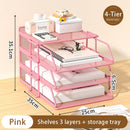 Axyaa Desk Organizer Stackable Tray - Black, 5-Tier File Holder for Office Paper Organization