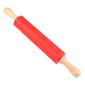 Silicone Rolling Pin with Wooden Handle - Axyaa Baking Tool