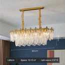 Axyaa Luxury Peacock Feather Crystal Chandelier - Modern American Retro Glass Crown Chandelier
