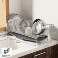 Axyaa Dish Drying Rack with Drainboard and Utensil Holder for Kitchen Counter
