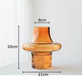 Axyaa Amber Glass Vase Hydroponics Flower Pots Table Decor Aesthetic Floral Room Accent