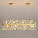 Axyaa Sun Flower Crystal Chandeliers: LED Pendant Lighting for Home Decor