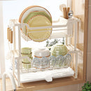 Axyaa Over Sink Dish Drying Rack with Cutlery Storage Tray