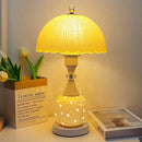 Axyaa Nordic Ceramic Bedside Lamp - Adjustable LED Upright Table Lamp