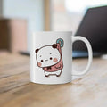Axyaa Cute Cat Peach Goma Coffee Tea Mug | Ceramic Funny Animal Breakfast Cup