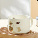 Axyaa Cartoon Cat Ceramic Stacked Cups - 300ML Creative Home Decoration