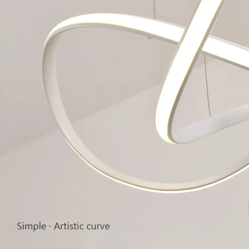 Modern Nordic LED Pendant Light by Axyaa for Home, Aluminum Line Design with Remote Dimming
