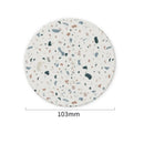 Axyaa Terrazzo Coasters Set - Modern Ceramic Stone Drink Mats for Coffee Table