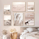 Axyaa Coastal Art Print Boat Bridge Poster Nordic Wall Decor for Living Room