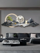 Axyaa LED Wall Lamp: Modern Luxury Living Room Clock Hanging Painting Home Wall Decoration