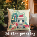 Axyaa Christmas Animal & Winter Scene Cushion Cover for Sofa, Bedroom, Car