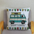 Happy Campers Owl Motorhome Print Pillow Case by Axyaa