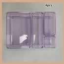 Axyaa Transparent Drawer Storage Box: Kitchen Tableware Cosmetics Organizer