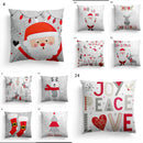Axyaa Merry Christmas Santa Square Cushion Cover for Sofa and Home