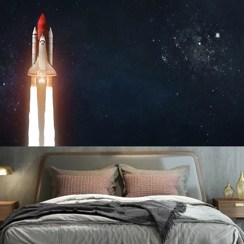 Axyaa Space Rocket Astronaut Tapestry Wall Art Decoration for Living Room