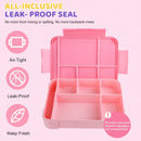 Axyaa Pink Bento Lunch Box for Girls with 6 Compartments - BPA-Free & Microwave-Safe