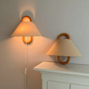 Axya Beech Wood Wall Lamp: Retro Wabi-sabi Style for Bedroom, Living Room & Porch