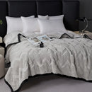 Axyaa Double Layer Rabbit Plush Blanket for Sofa and Air Conditioning