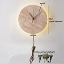 Axyaa Wabi Sabi LED Wall Lamps Yellow Travertine Stone Clock Stair Light