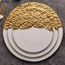 Axyaa Electroplated Ceramic Steak Plate Set