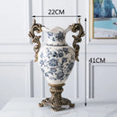 Axyaa Retro Ceramic Vase Handicraft, American Home Decor Double-Ear Cup Design