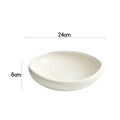Axyaa White Ceramic Deep Plate - Thick Soup Pasta Salad Dessert Snack Specialty Tableware.