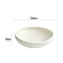 Axyaa White Ceramic Deep Plate - Thick Soup Pasta Salad Dessert Snack Specialty Tableware.