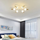 Axyaa Retro Industrial Chandelier LED Ceiling Lamp Wrought Iron Modern Fixture