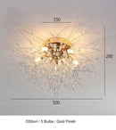 Axyaa Modern Silver Crystal Chandelier LED Pendant Lamp for Dining Room