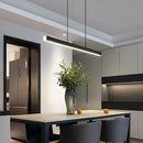Axyaa Nordic Table LED Pendant Chandelier for Dining Room & Bar, Gold/Black Line Fixture