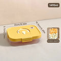 Axyaa Divided Bento Lunch Box - Transparent, Leak-proof, Microwave Safe