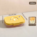 Axyaa Divided Bento Lunch Box - Transparent, Leak-proof, Microwave Safe