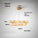 Axyaa Marble Series LED Chandelier Pendant Light - Alabaster Hanging Lamp