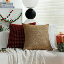 Axyaa Classic Gold Yarn-dyed Cushion Cover & Christmas Wool Knitted for Room Party Decor