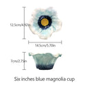Axyaa Blue Flower Ceramic Coffee Cup and Saucer Set - Exquisite Breakfast Mug and Bowl