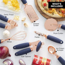 Axya 7-Piece Rose Gold Kitchen Tool Set - Essentials for Baking, Grating, and Pressing Garlic