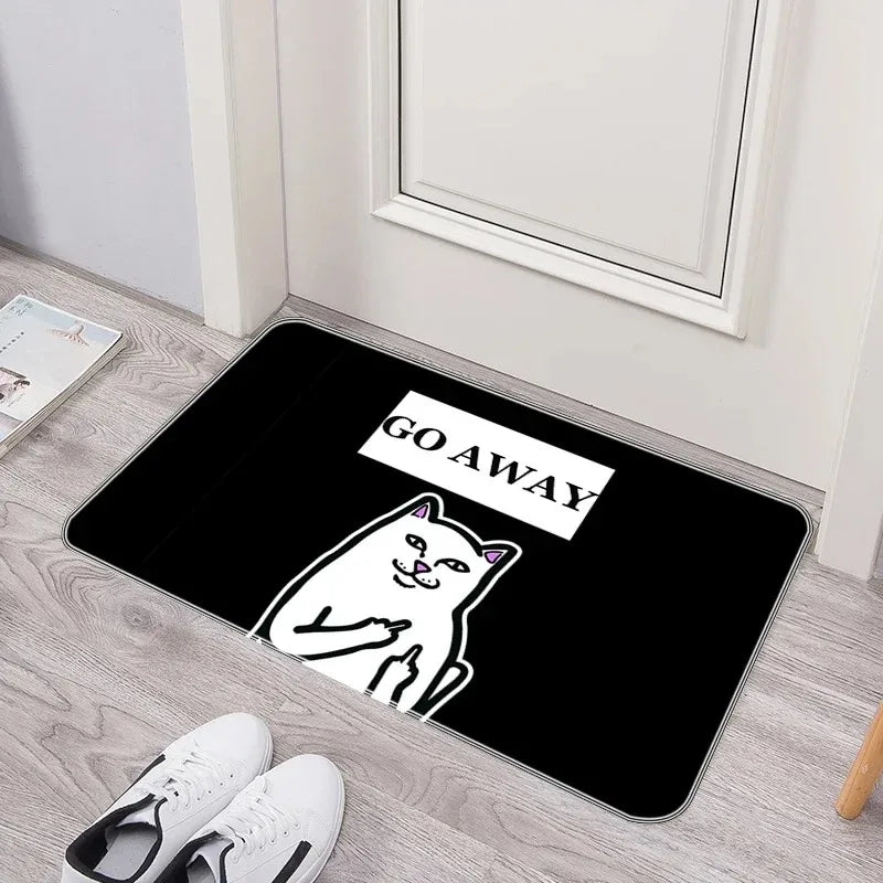 Axyaa Cat Print Door Mat Non-Slip Absorbent Kitchen Bathroom Rug