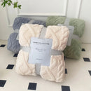 Axyaa Space-Themed Knitted Throw Blanket: Soft Milk Velvet Cozy Flannel Stripe Pattern