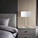 Axyaa Marble Base Table Lamp White Fabric Lampshade