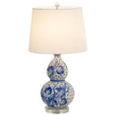 Axyaa Crystal Gourd Ceramic Table Lamp, High-End Embossed High Grade Luxury Bedside Lamp